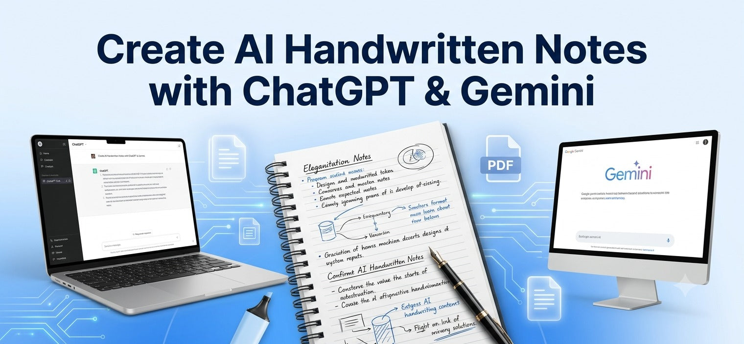 How to Create AI Handwritten Notes Using ChatGPT & Gemini (Complete Editable PDF Guide)