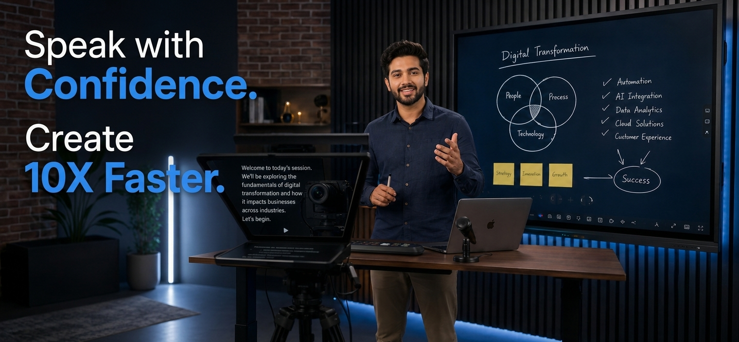 Teleprompter Studios: Smart Teaching & 10X Content Creation!