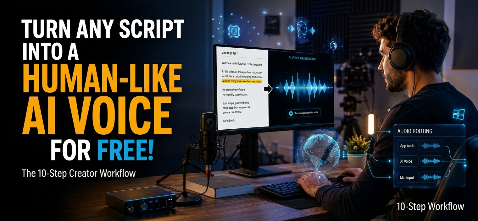 Turn Video Scripts into Free, Human-Like AI Voiceovers Using ChatGPT.