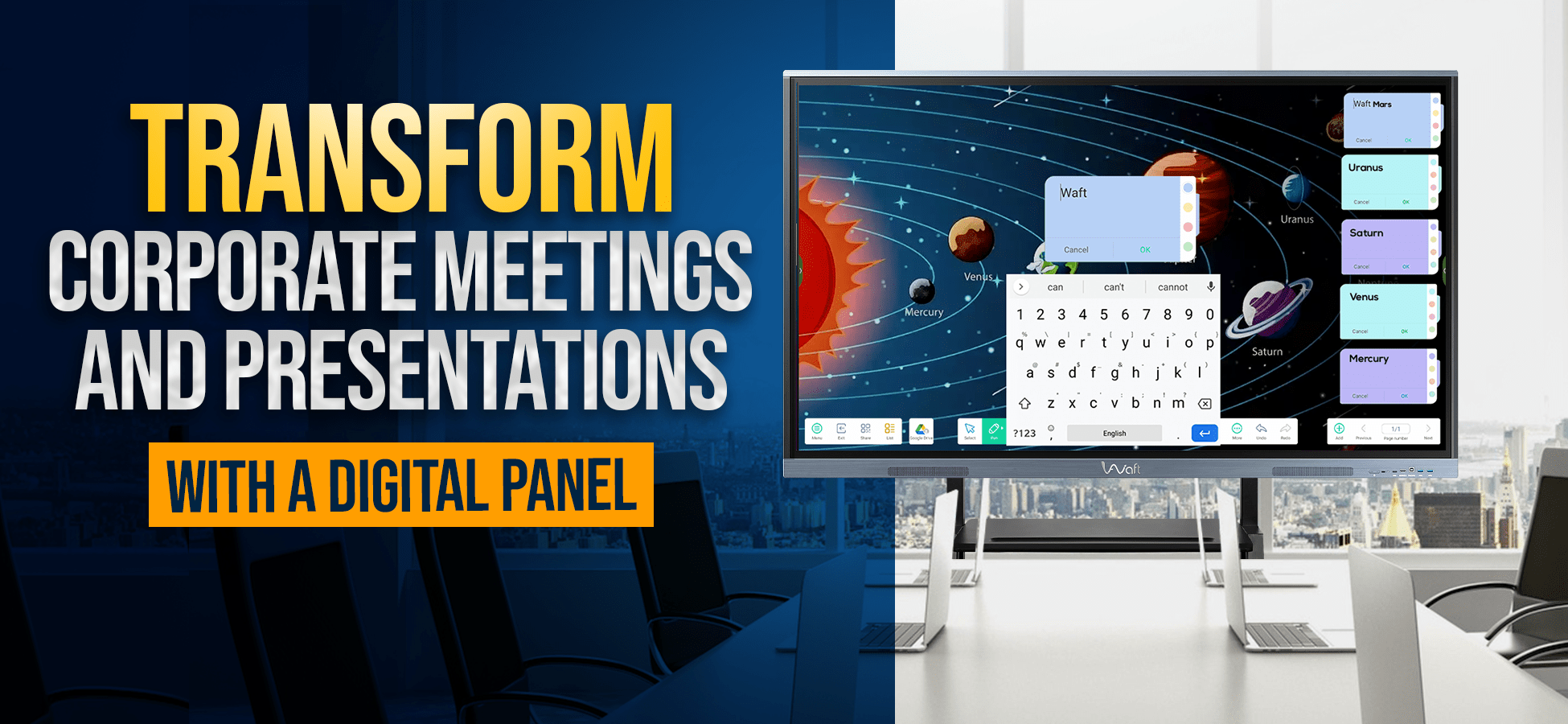 Transform corporate meetings and presentations with a digital panel