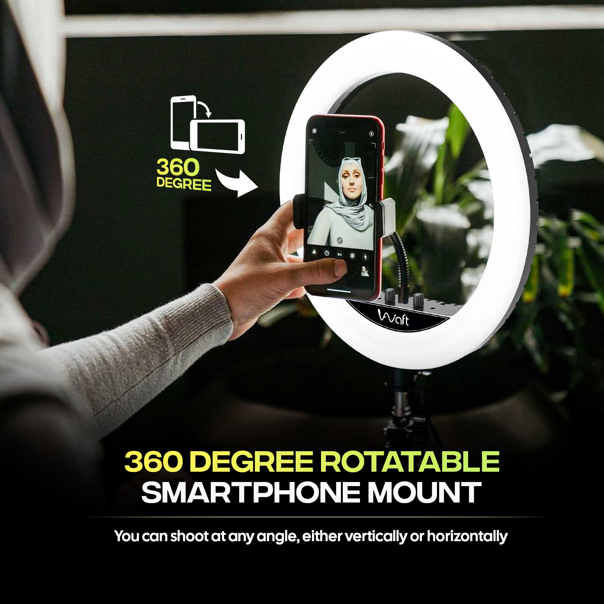 18 inch ring light hardware 360 degree rotatable smarthphone mount
