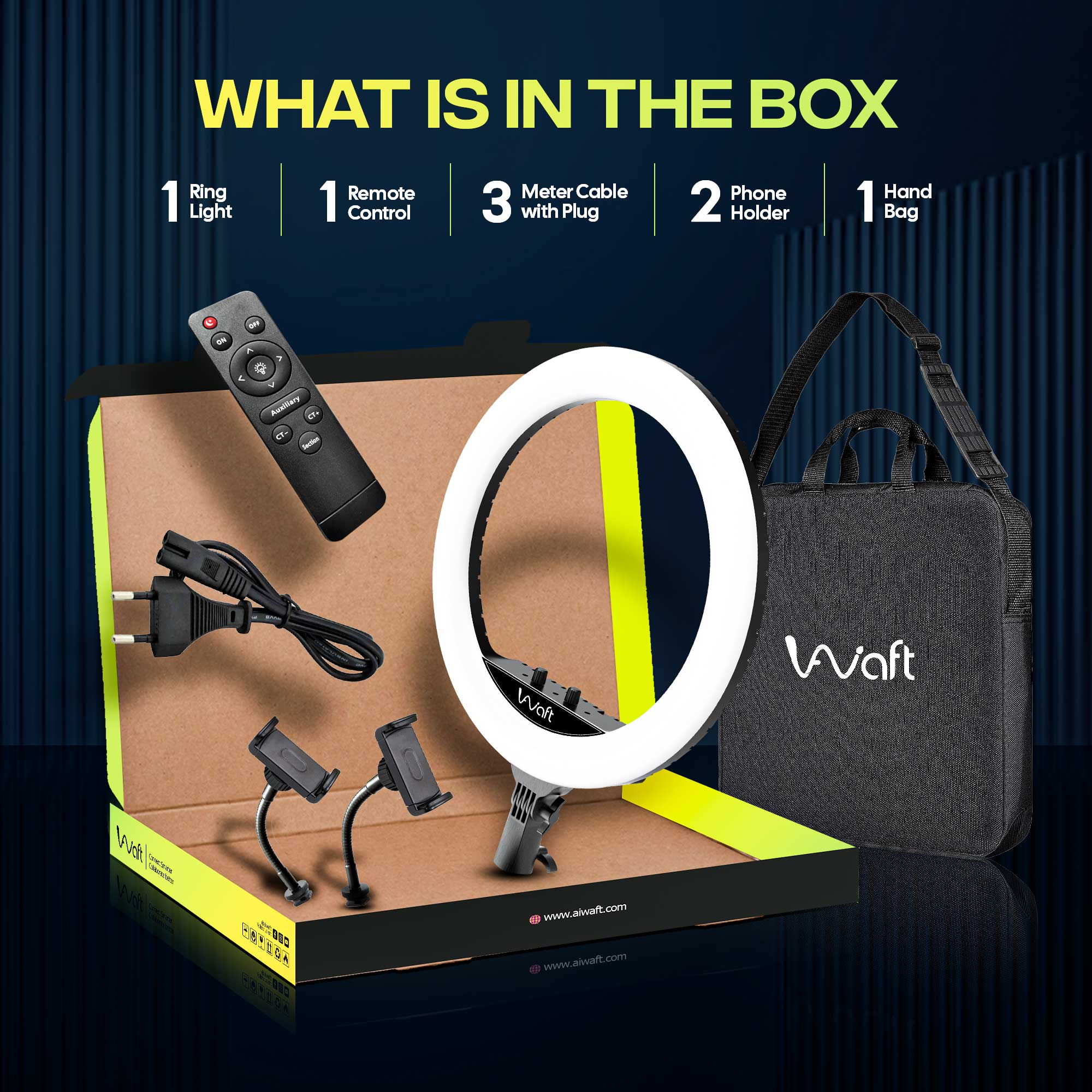 18 inch ring light hardware what is in the box