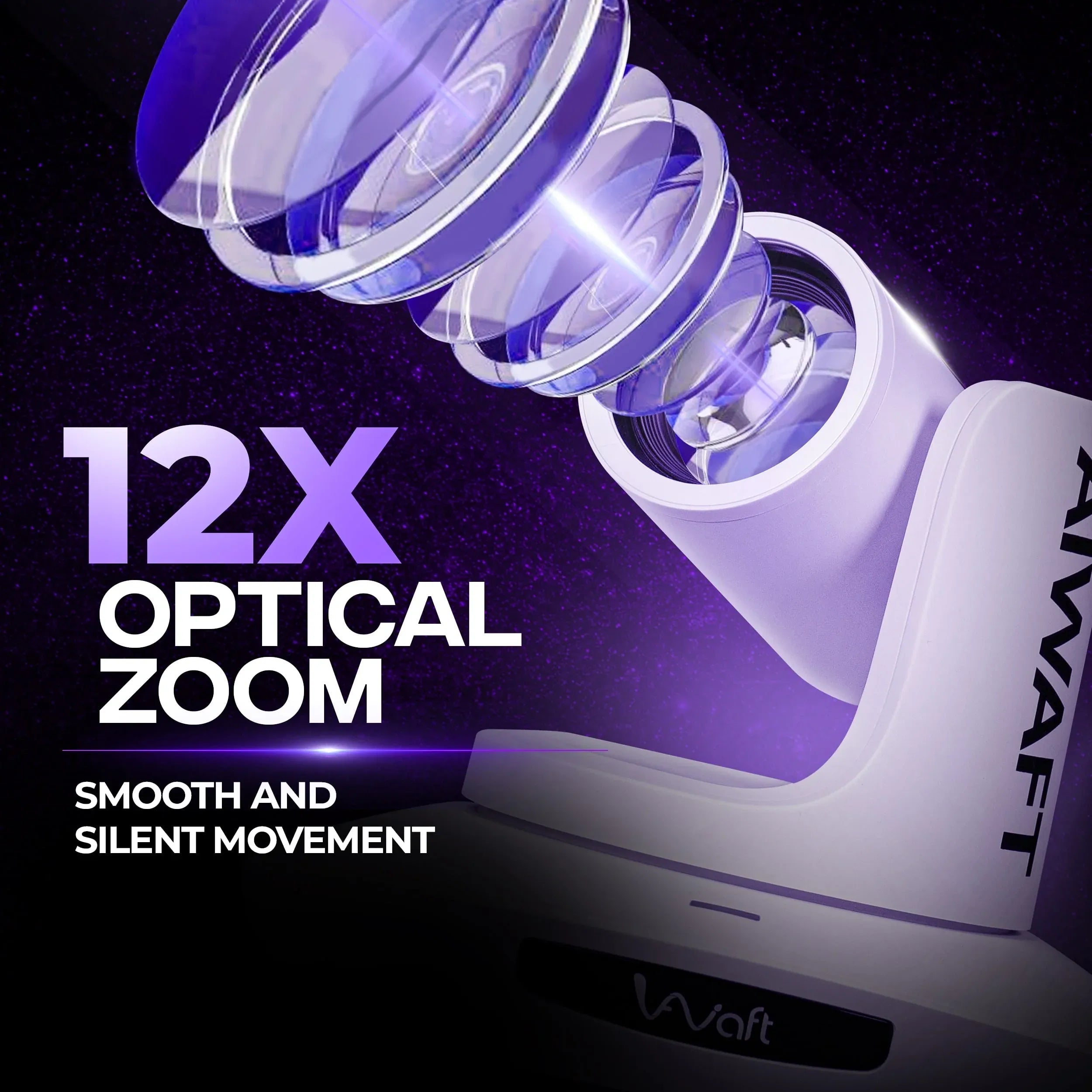 aiwaft 4k ptz camera pro 12x zoom front view (white)