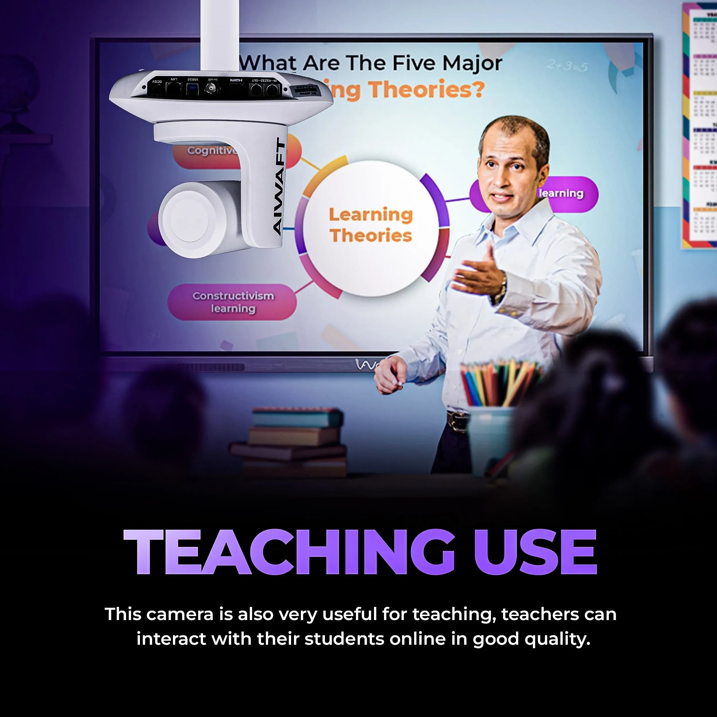 aiwaft 4k ptz camera pro 12x zoom front view (white)