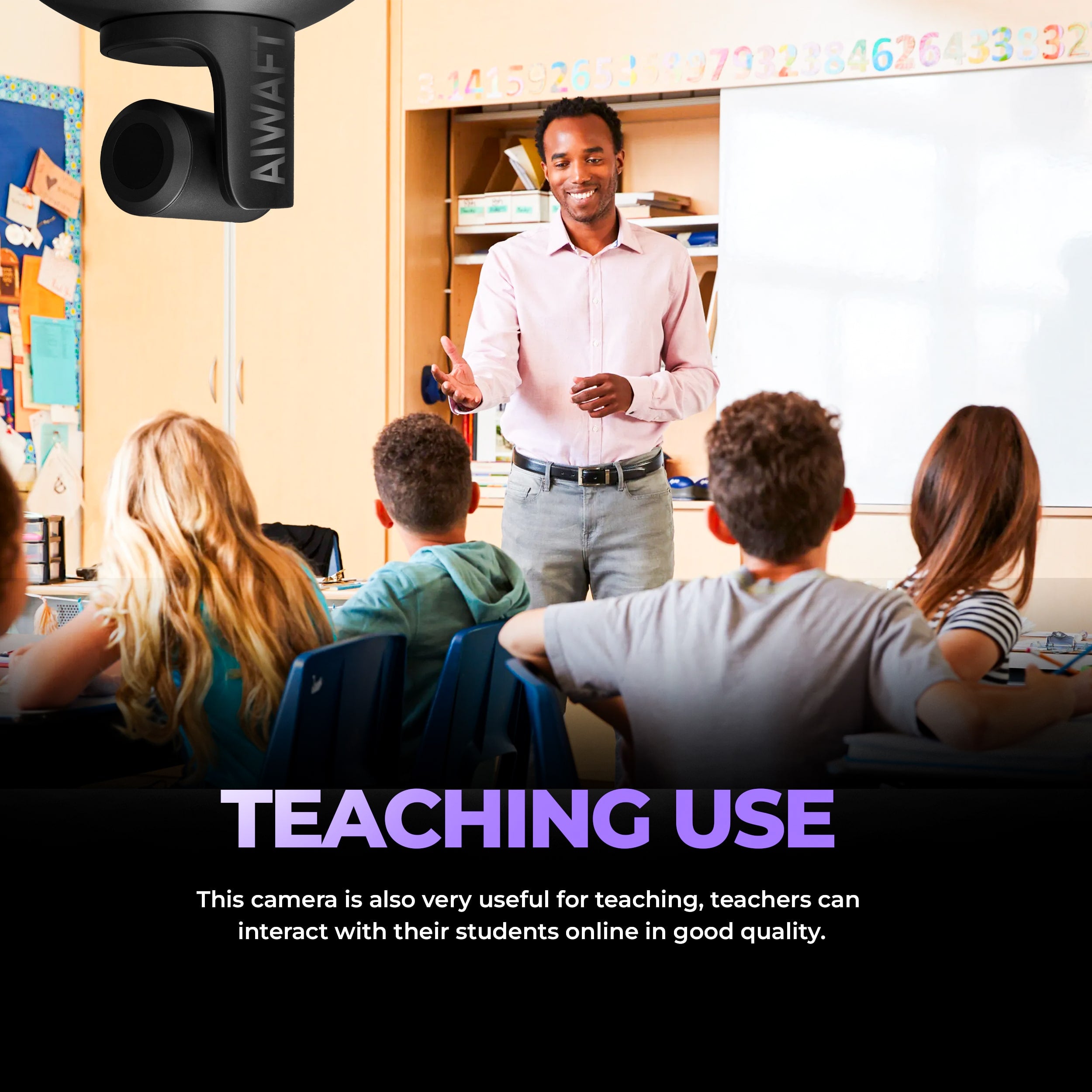 4K PTZ Camera Pro in a teaching environment, enabling high-quality online interaction between teachers and students
