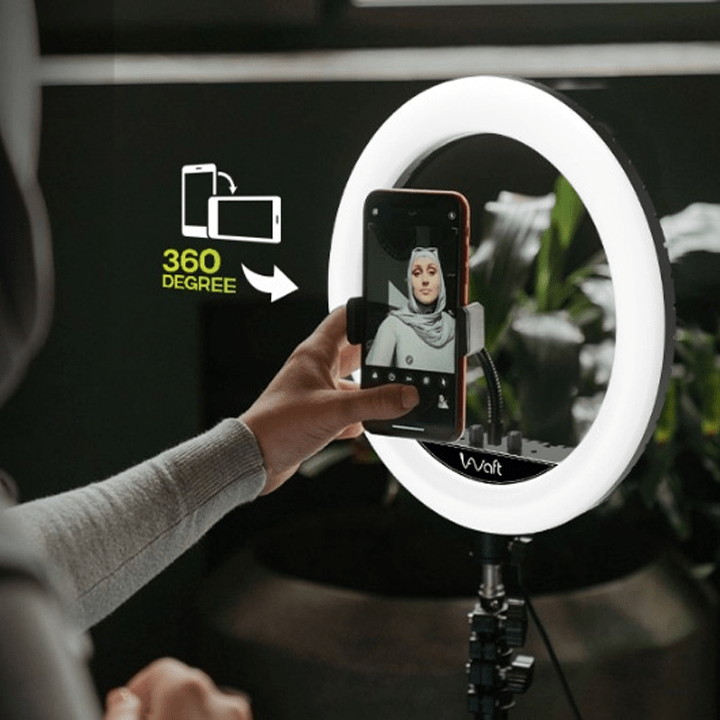 AIWaft 13 inch ring light adjustable phone holder
