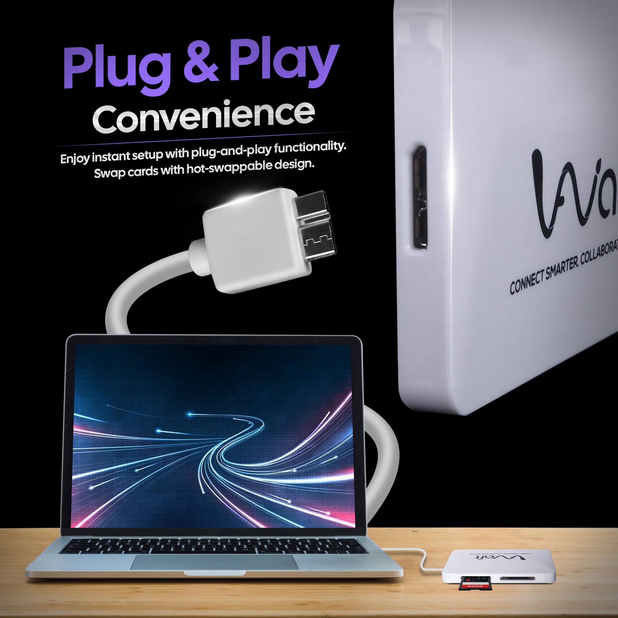 AIWaft 4-in-1 multi card reader plug & play convenience