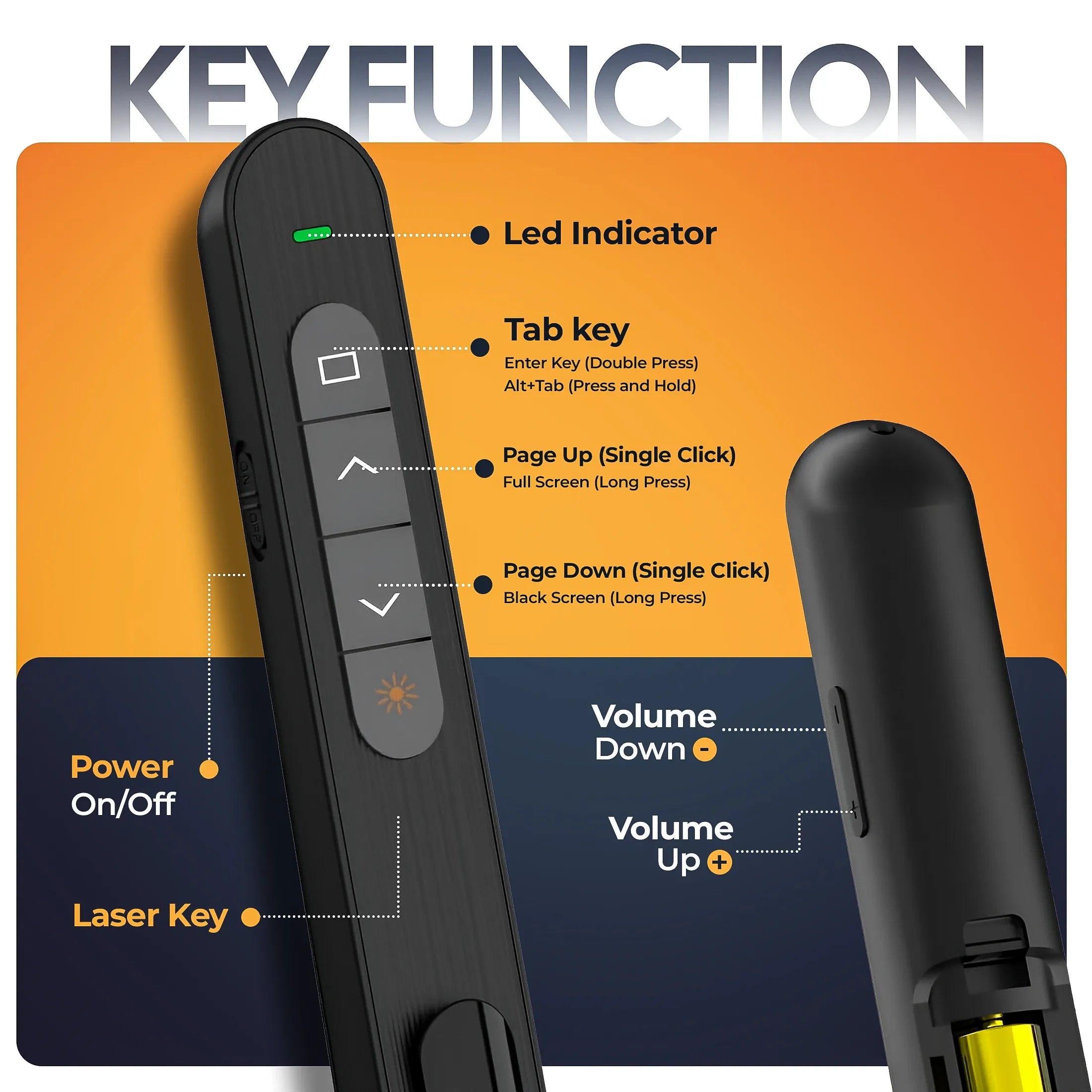 AIWaft Laser Pointer Presentation (Black)