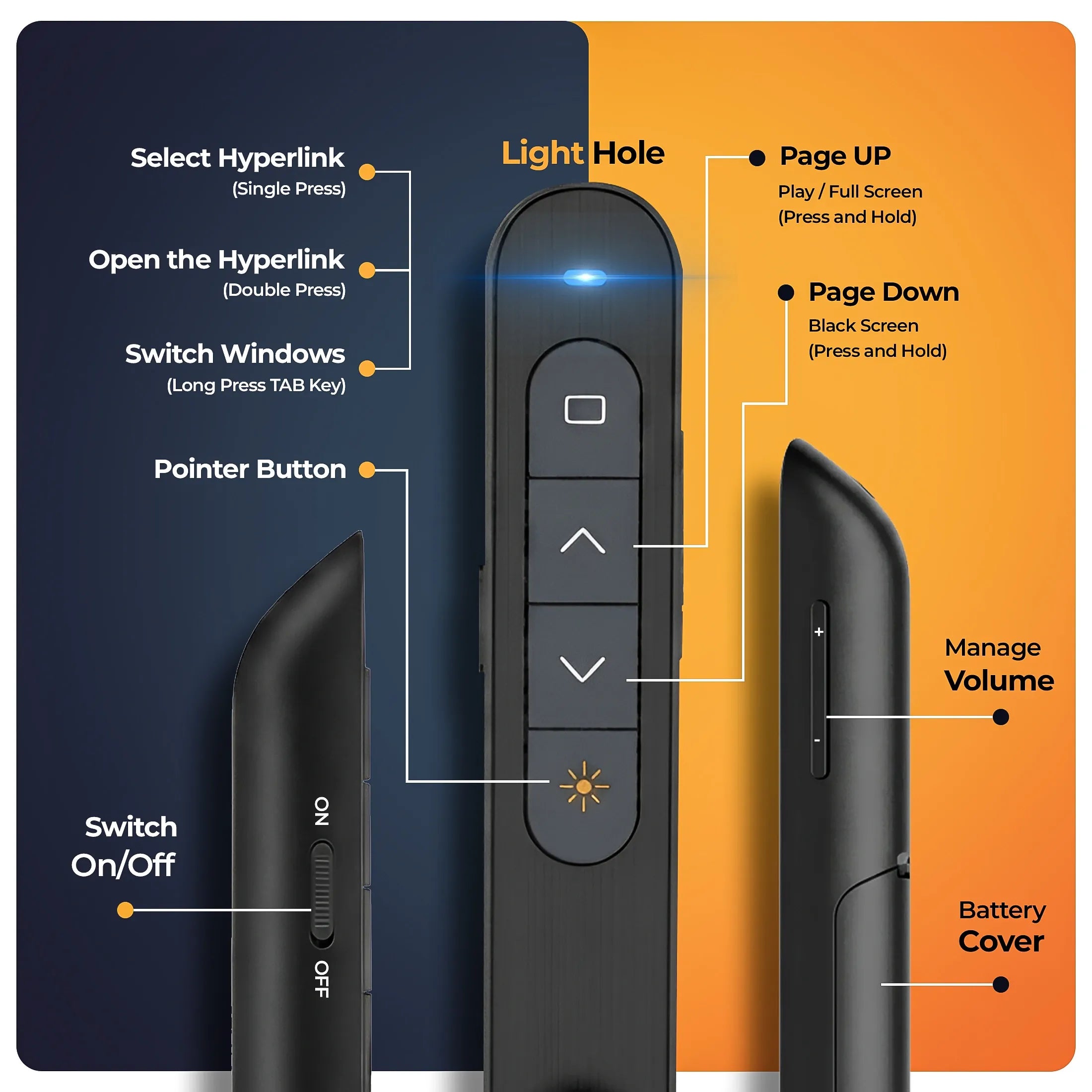 AIWaft Laser Pointer Presentation (Black)