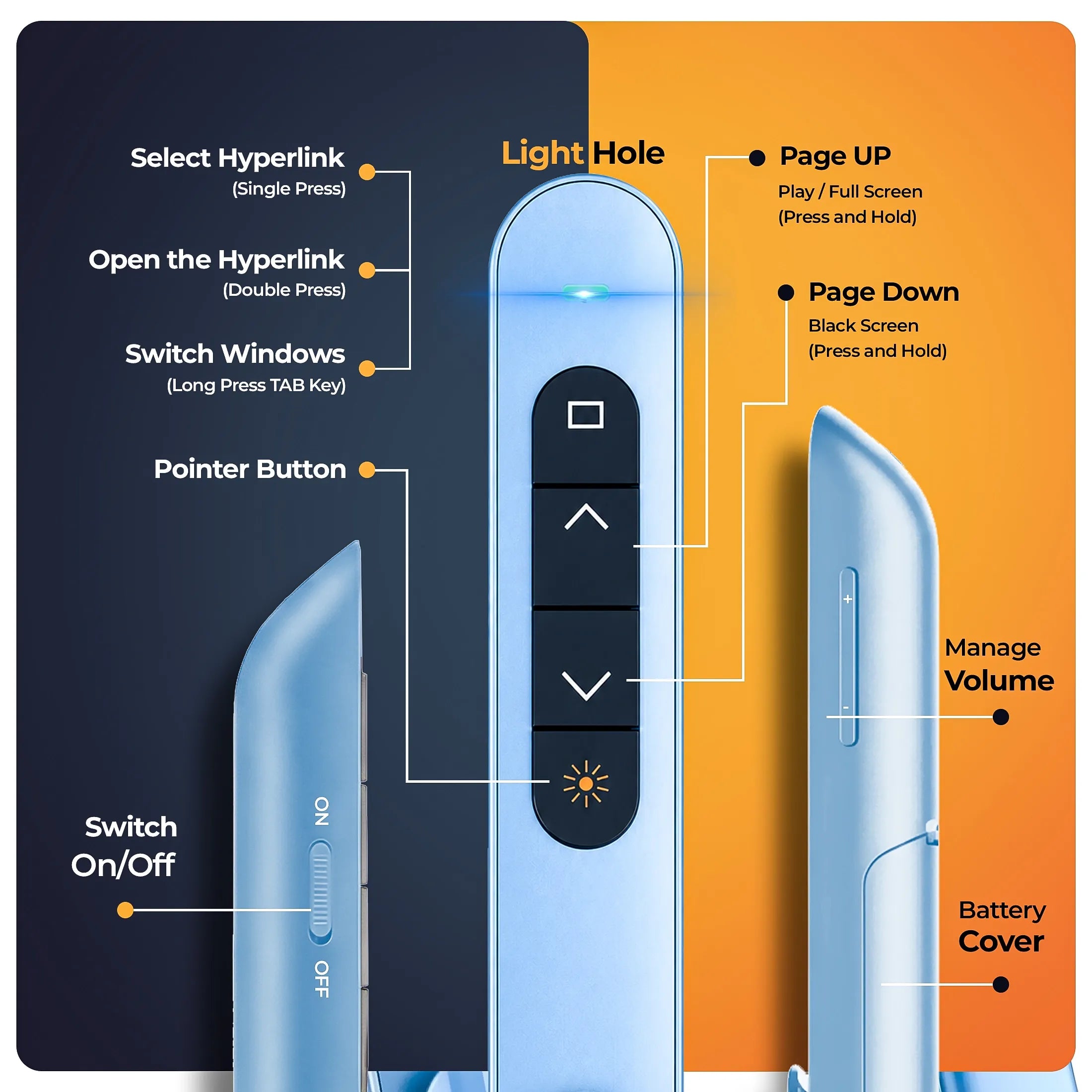 AIWaft Laser Pointer Presentation (Blue)