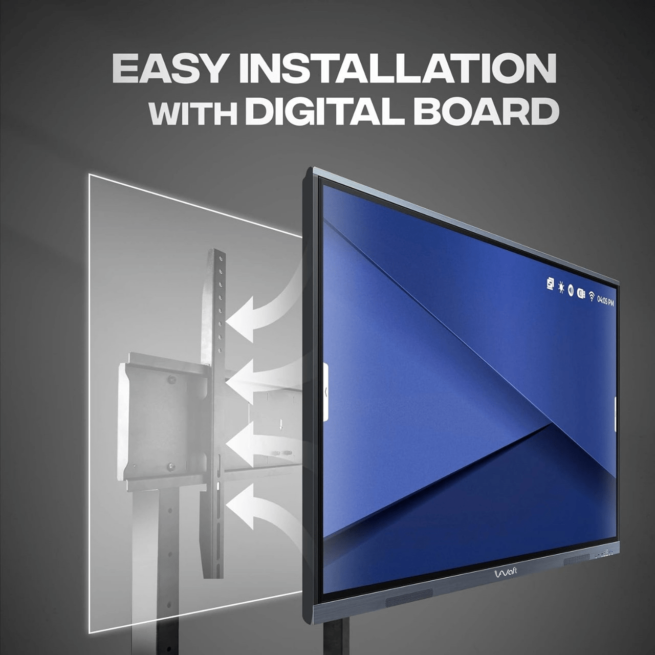 AIWaft Metal TV Stand with devices on middle shelf.