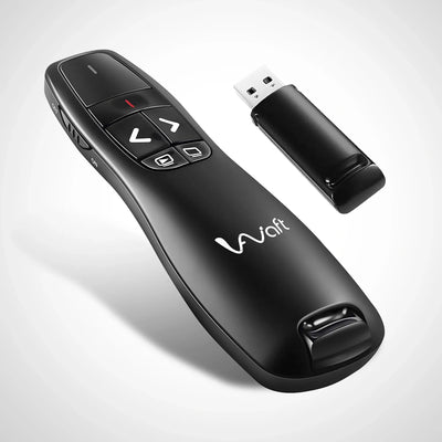 AIWaft Wireless Presentation Clicker with Laser Pointer, USB Type-A Remote Control for PowerPoint, Keynote, Windows PC Laptop, Slide Changer for Meetings & Teaching
