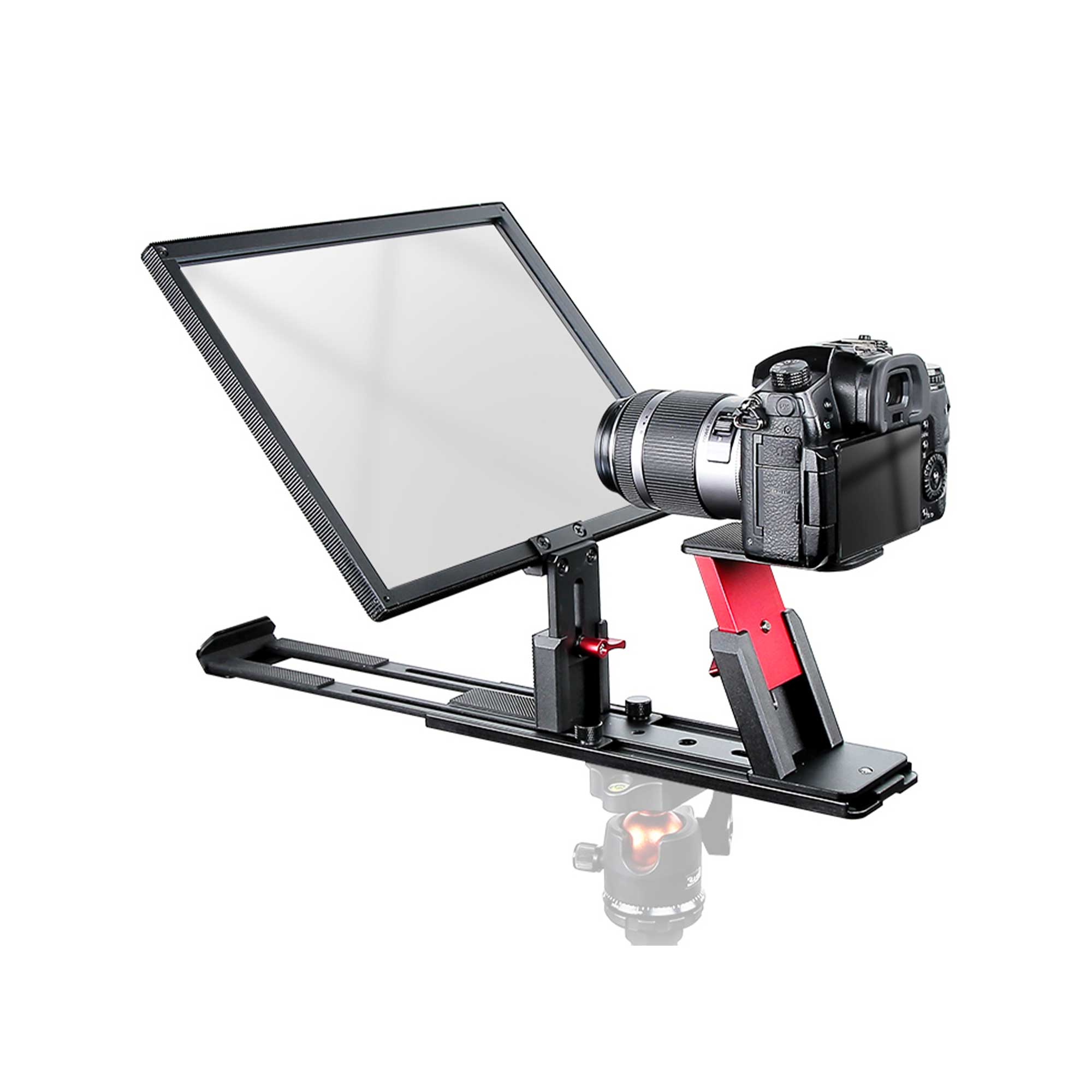 Aiwaft All Metal Teleprompter back view with camera