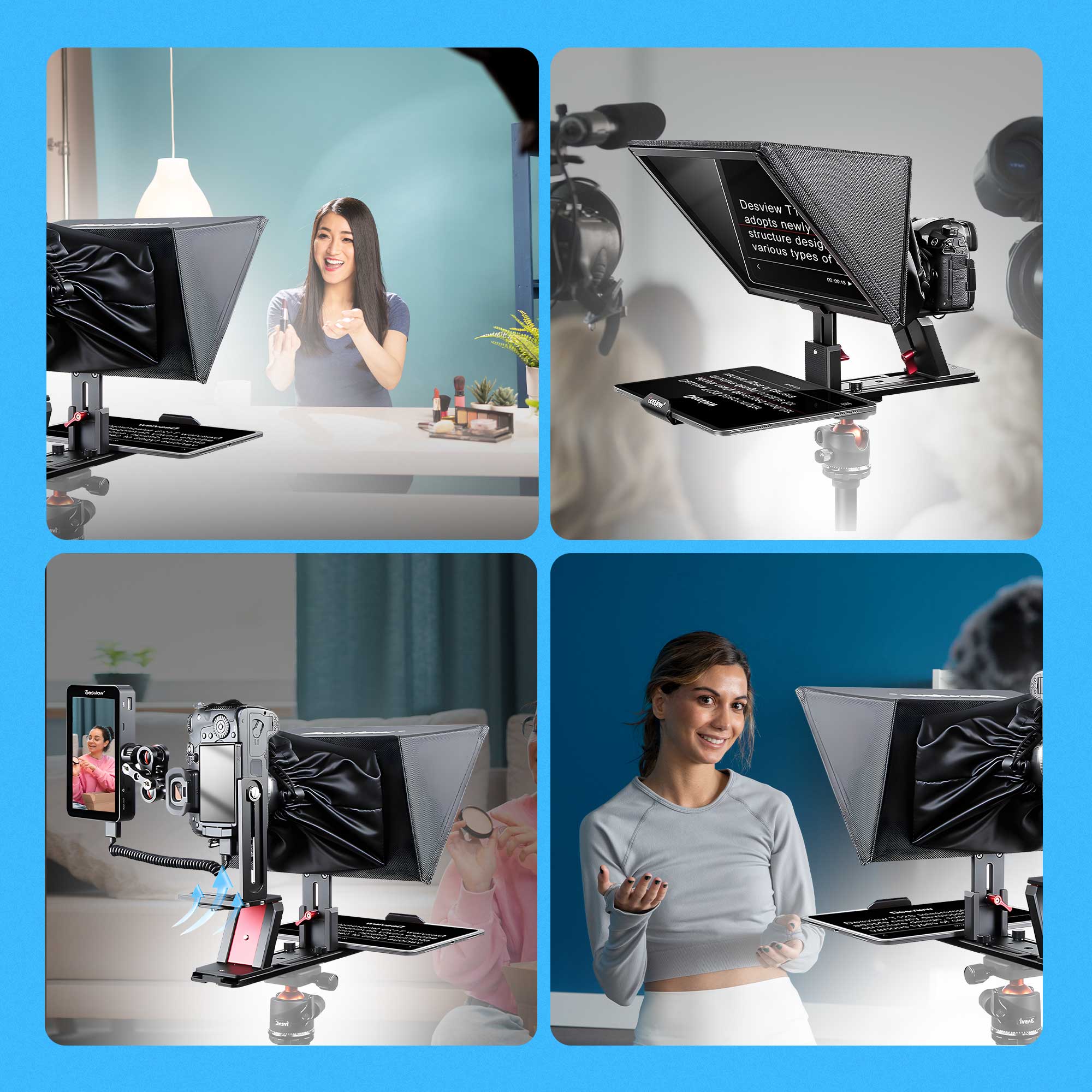 Aiwaft All Metal Teleprompter multiple view