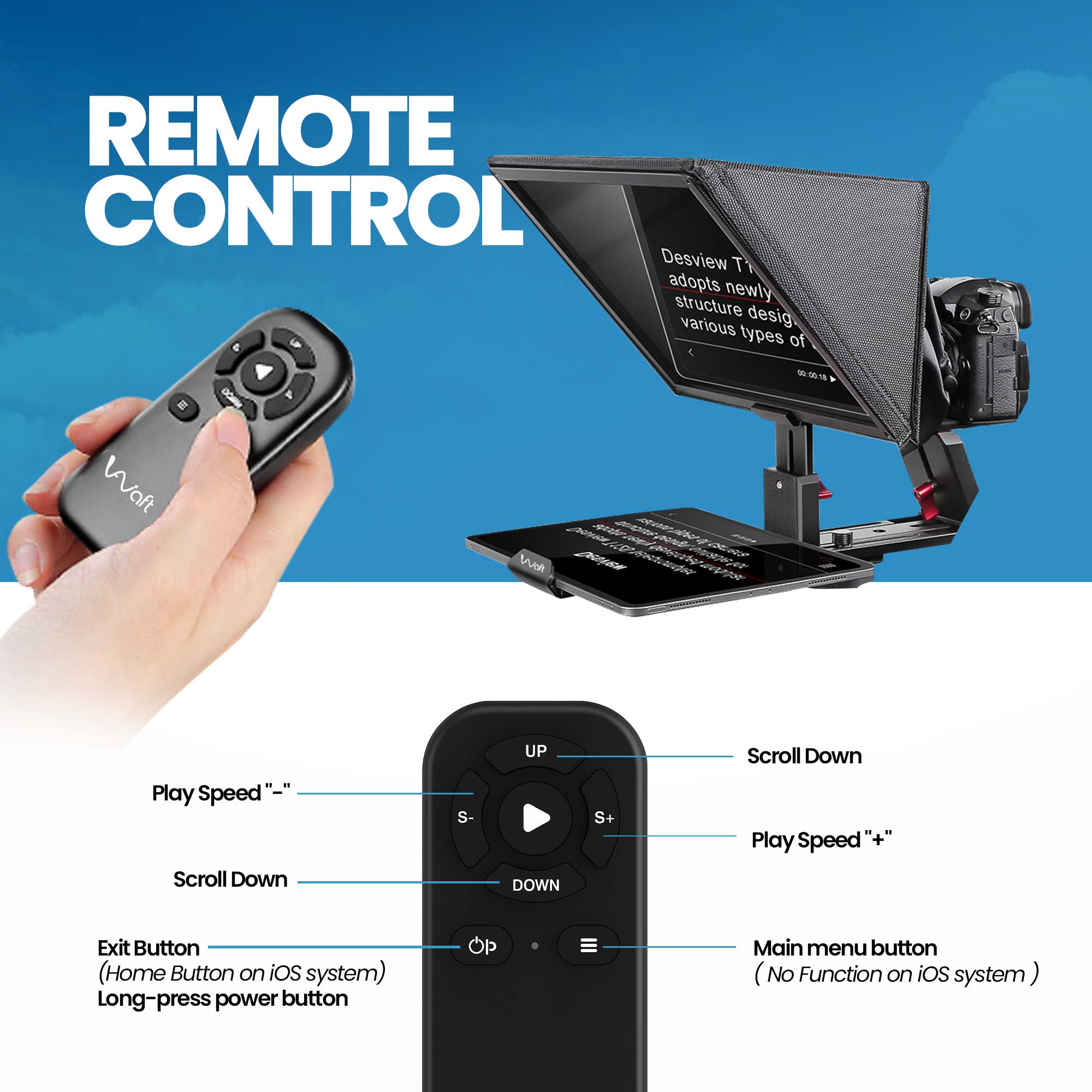 Aiwaft All Metal Teleprompter remote control