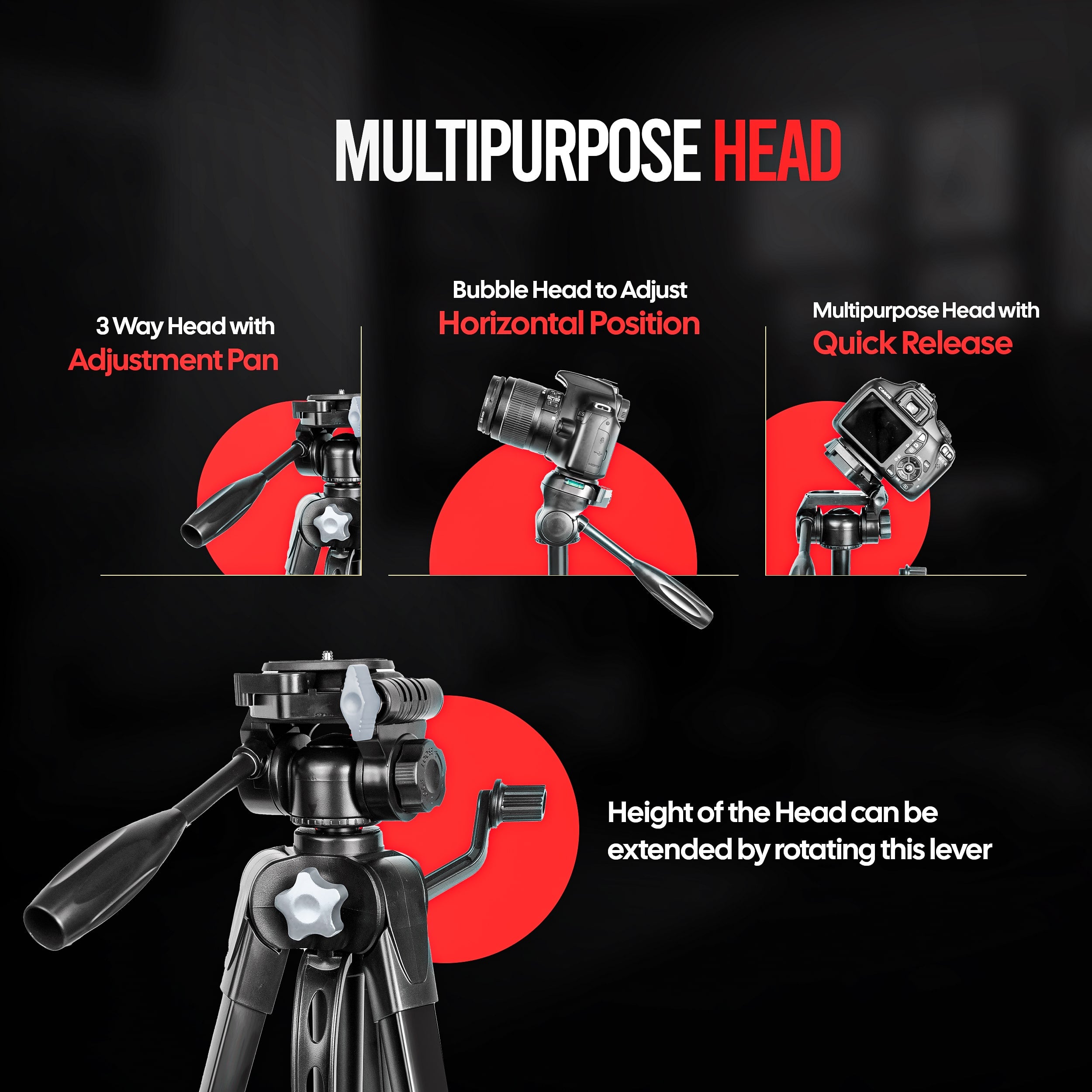 AlWafts Light Weight Tripod multipurpose head
