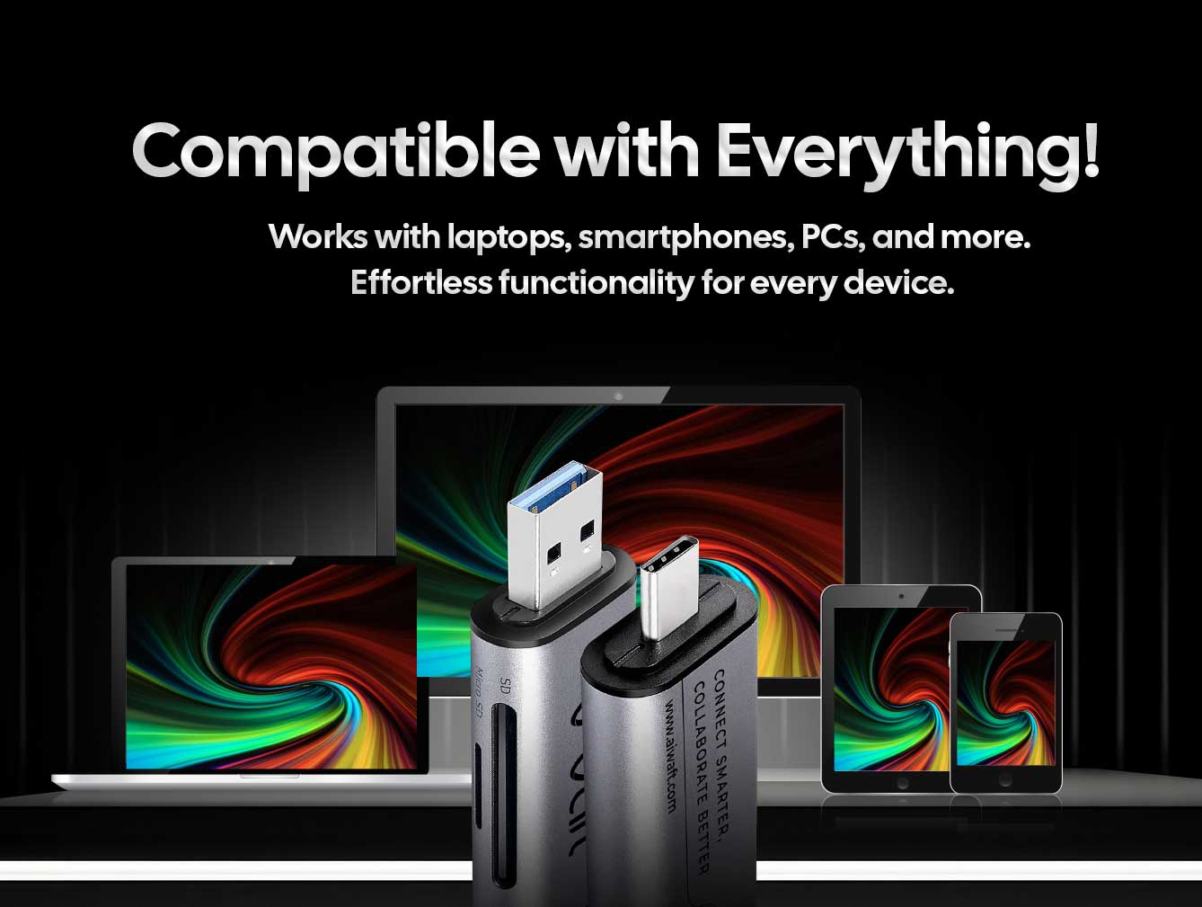 aiwaft 2-in-1 card reader compatible with everything phone