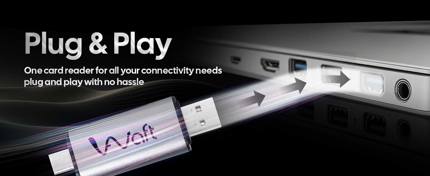 aiwaft 2-in-1 card reader small plug and play