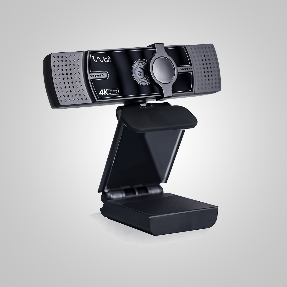 AIWaft 4K veoalphacam in a sleek, compact design with an adjustable stand.