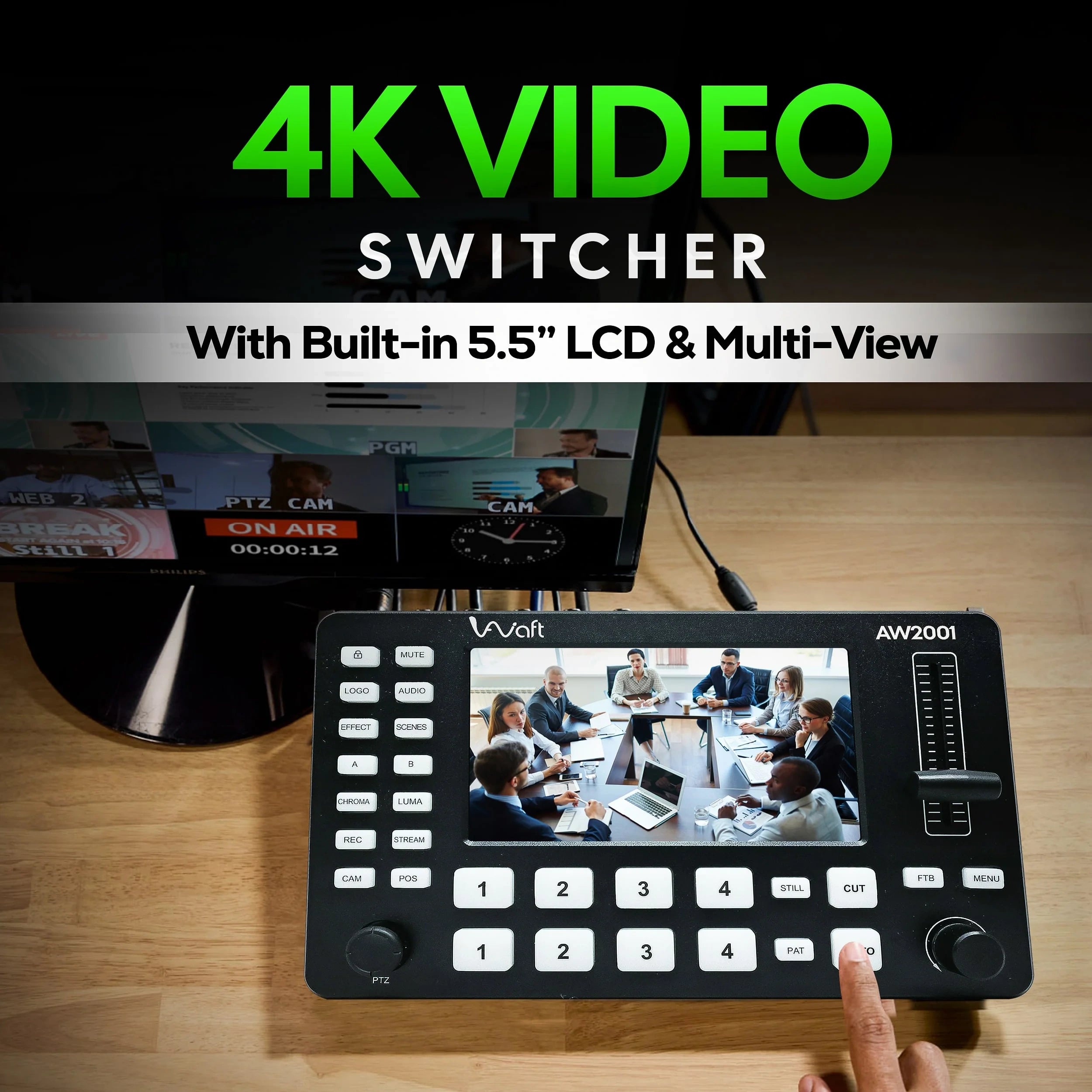 aiwaft c1 hdmi video mixer 4k video switcher