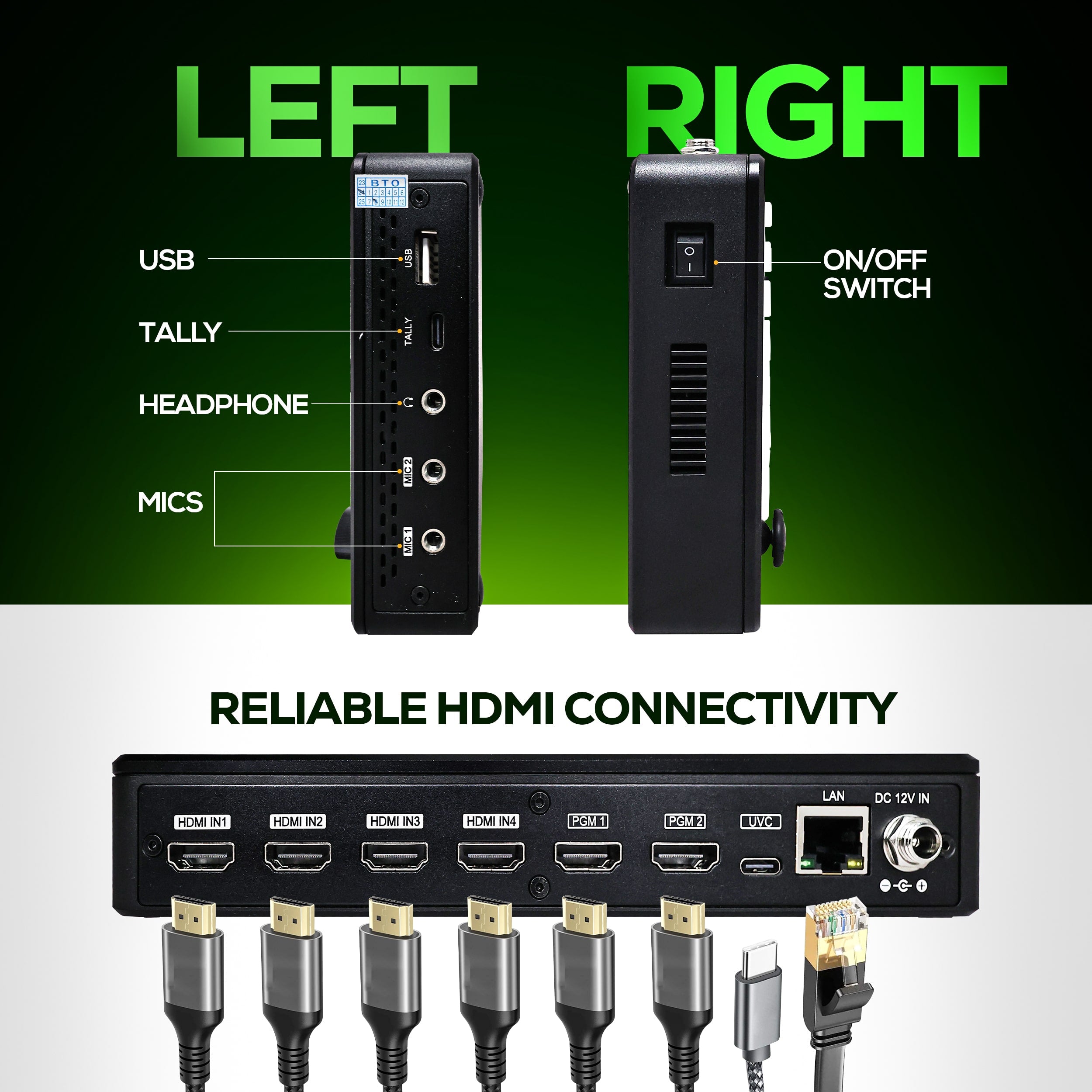 aiwaft c1 hdmi video mixer in use