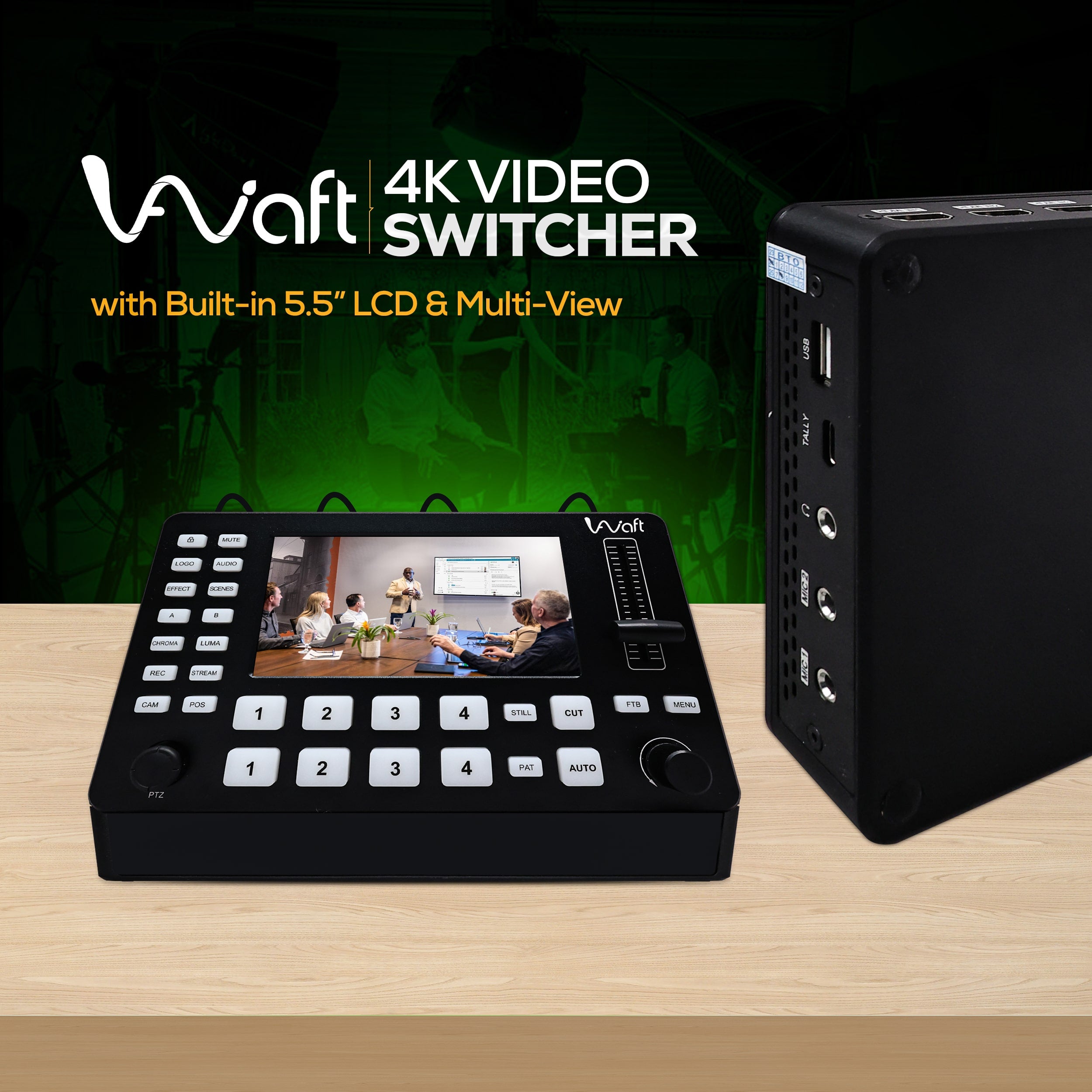 Inputs and outputs of AIWaft C1 4-Channel HDMI Video Mixer

