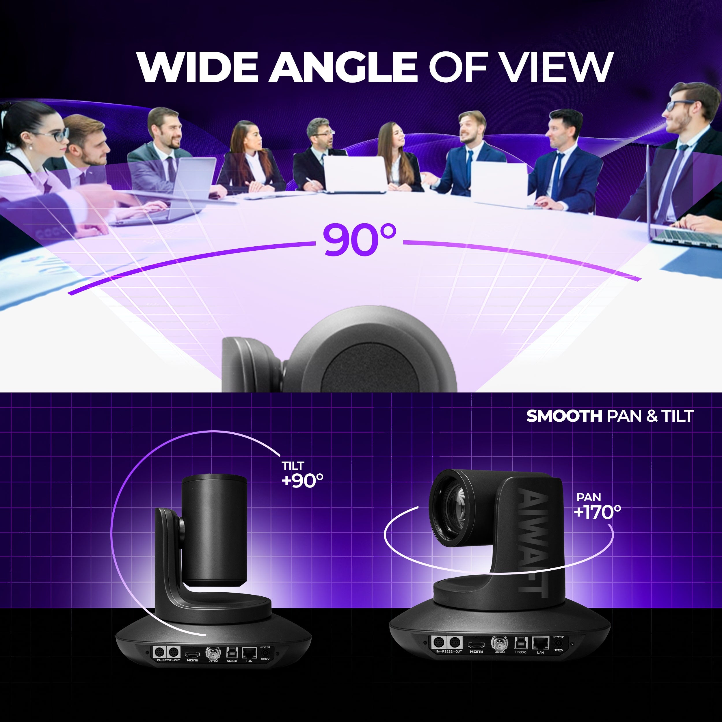 AIWaft 4K PTZ Camera Pro (Black)