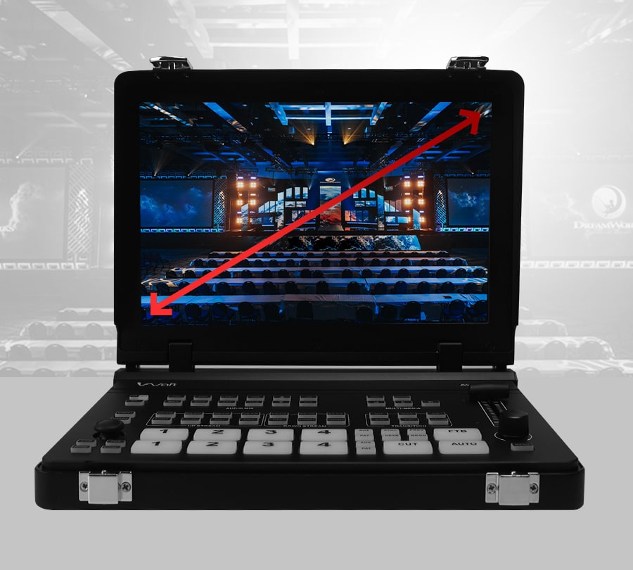 aiwaft video mixer 4k hdmi/sdi switcher 10 inch precision screen