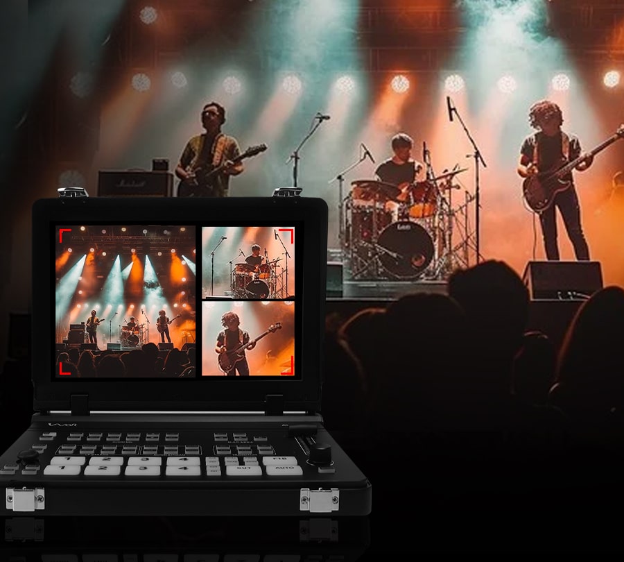 aiwaft video mixer 4k hdmi/sdi switcher instant recording