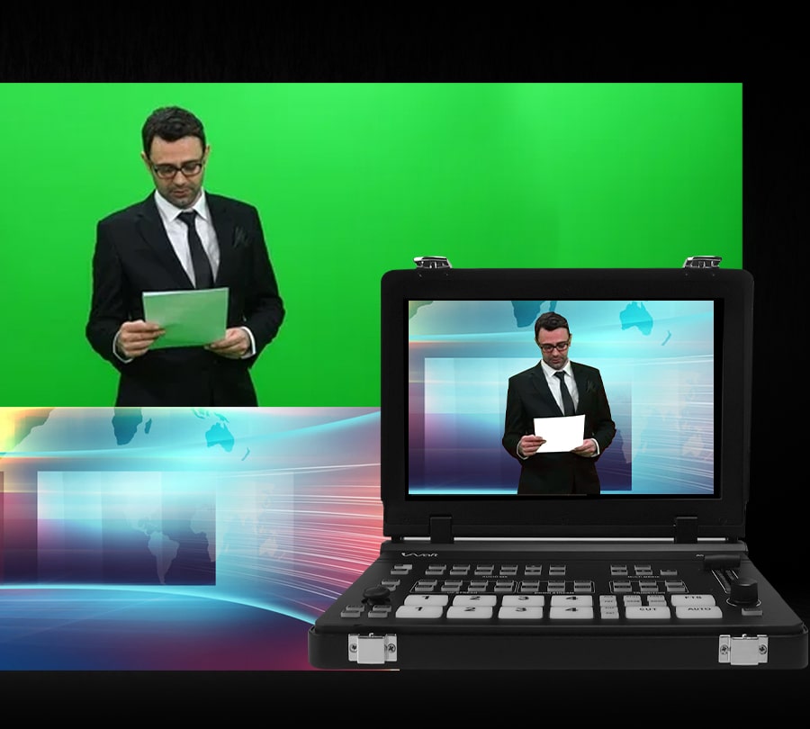 aiwaft video mixer 4k hdmi/sdi switcher keying effects