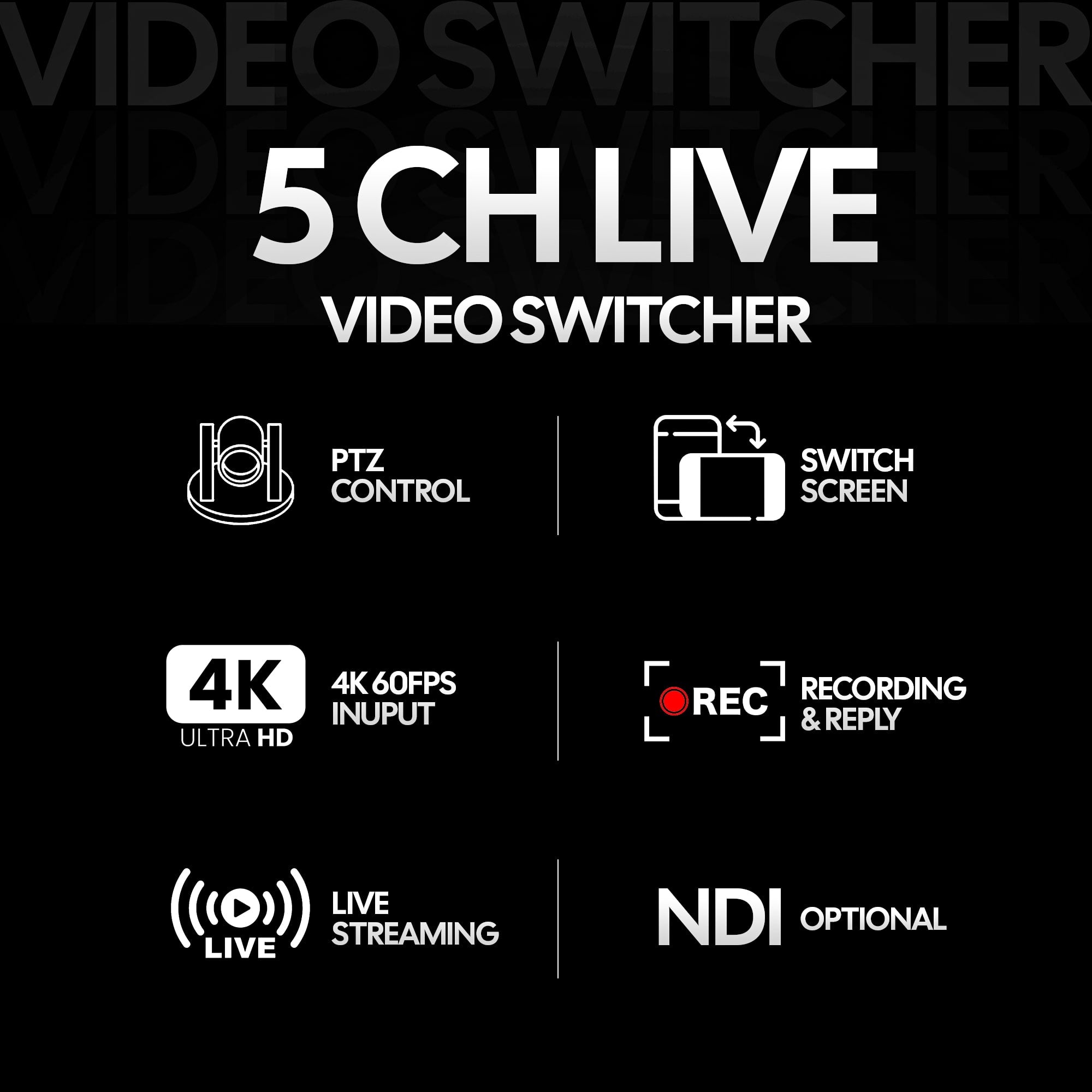aiwaft video mixer 4k sdi switcher 
portable (SDI)