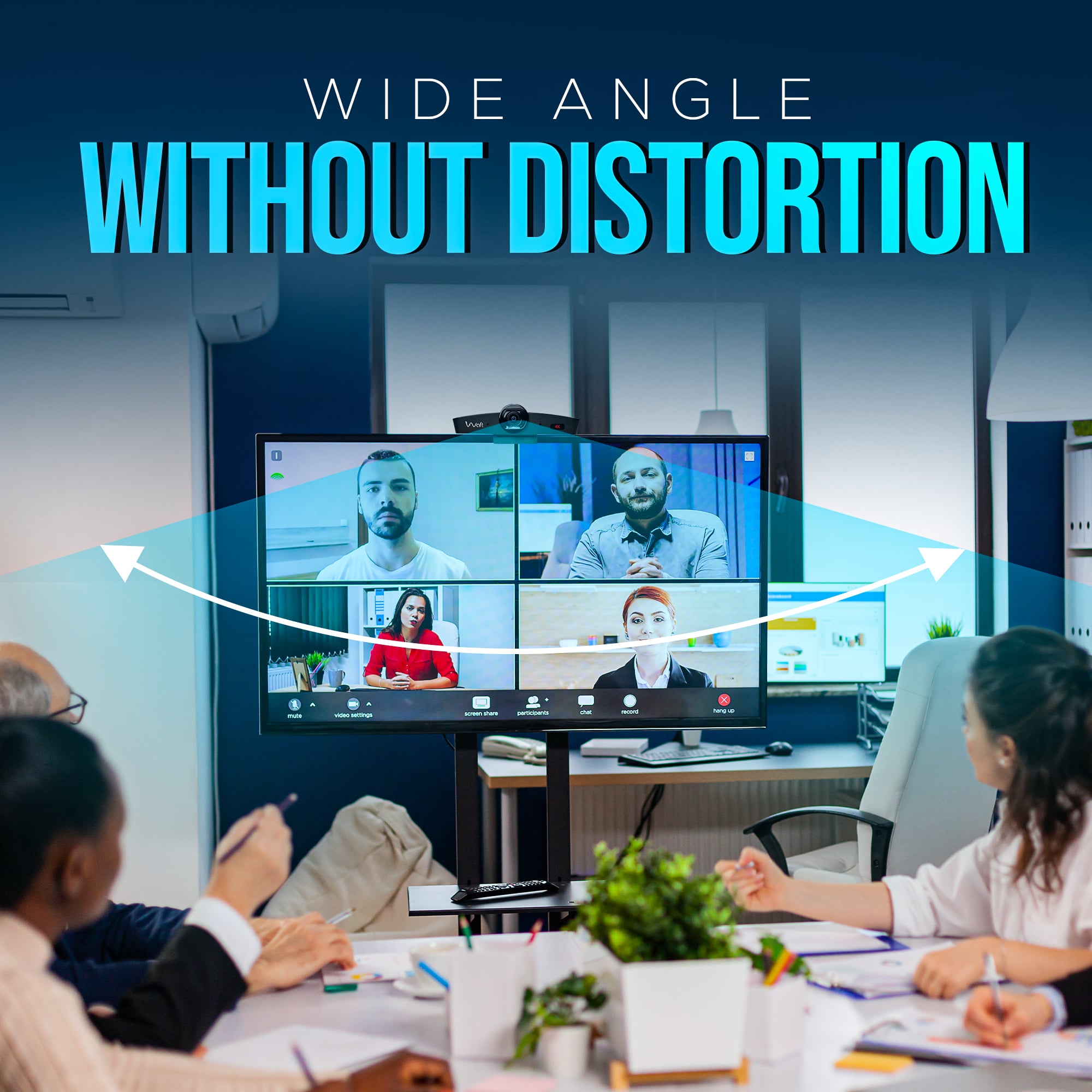 aiwaft 4k eptz webcam wide angte without distortion